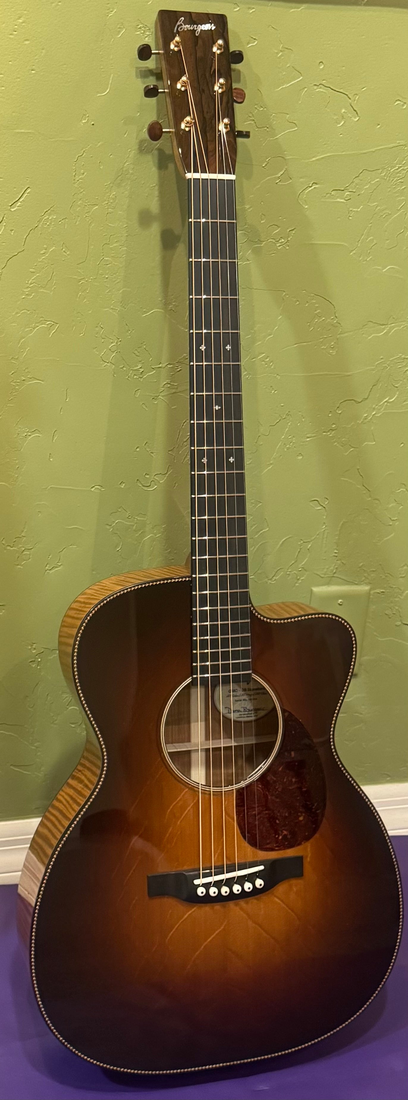 Bourgeois DB Signature OMC Sunburst, bearclaw Sitka Spruce/ Flamed Maple