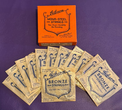 Vintage 1930s 1940s Gibson Acoustic Strings Jumbo case candy for pre war Flat Top