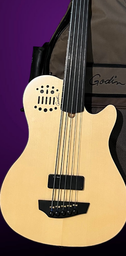 2010 Godin A5 Ultra Fretless Acoustic Electric Bass